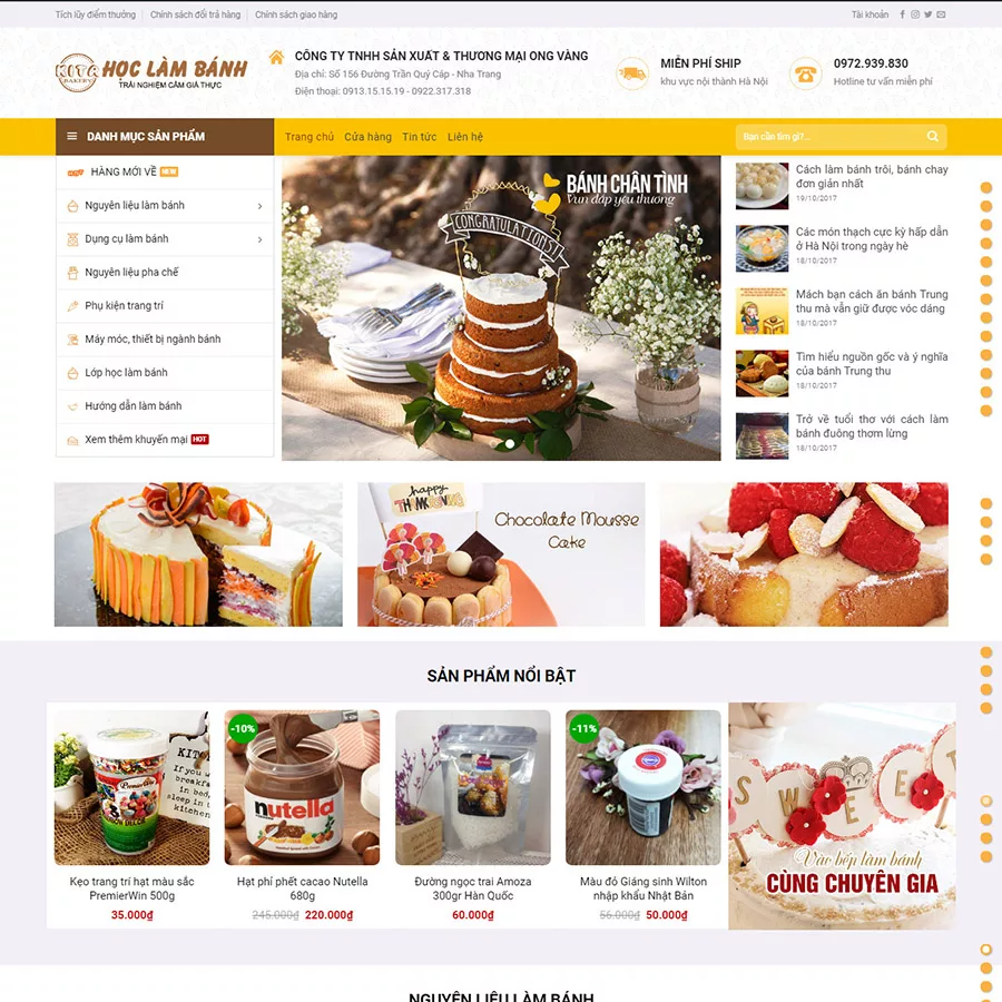 Mẫu website bánh ngọt — Source Code WordPress 49.000₫