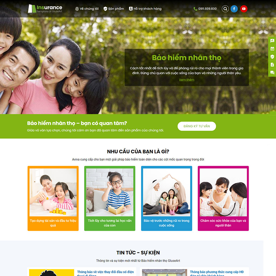 Mẫu website bảo hiểm — Source Code WordPress 49.000₫