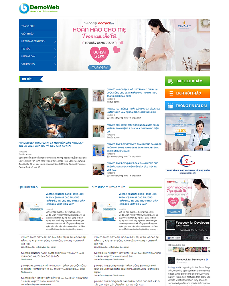 Mẫu website bệnh viện — Source Code WordPress 49.000₫