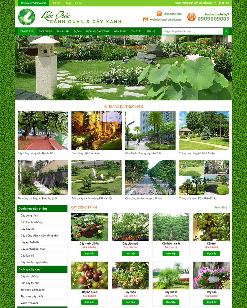 Mẫu website cây xanh — Source Code WordPress 49.000₫
