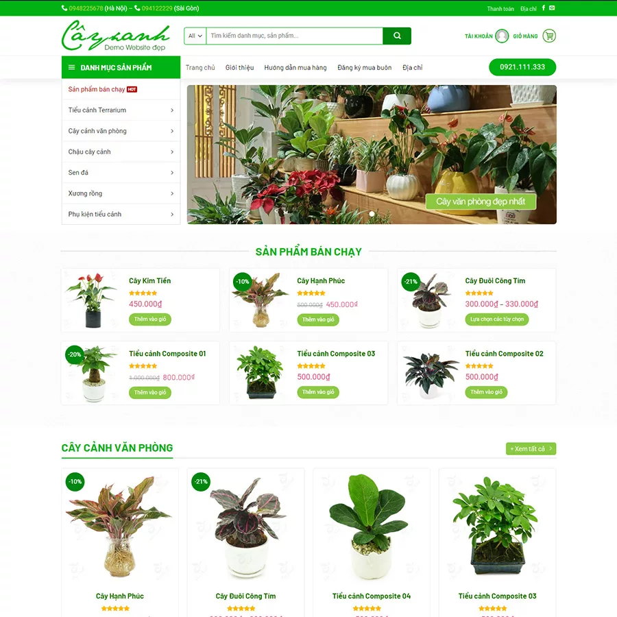 Mẫu website cây xanh mẫu 2 — Source Code WordPress 49.000₫