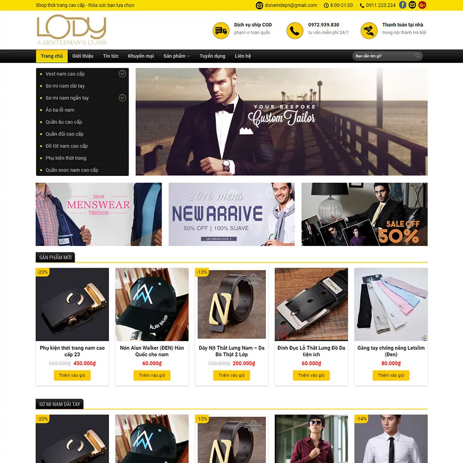 Mẫu website đồ nam — Source Code WordPress 49.000₫