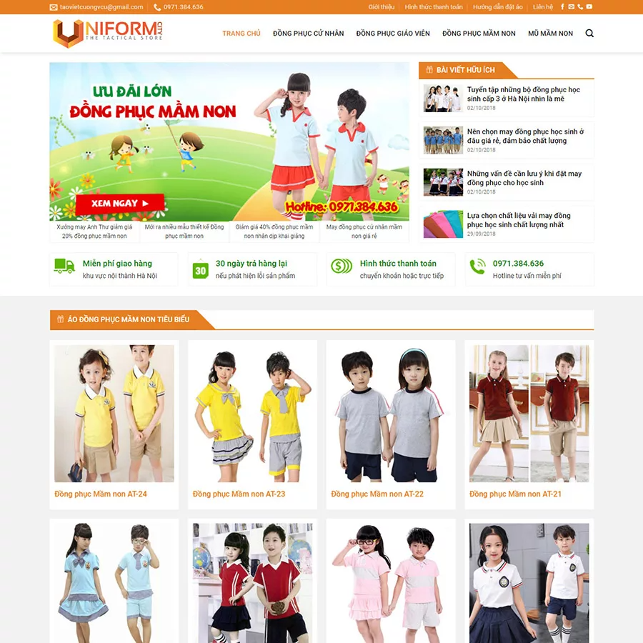 Mẫu website đồng phục — Source Code WordPress 49.000₫