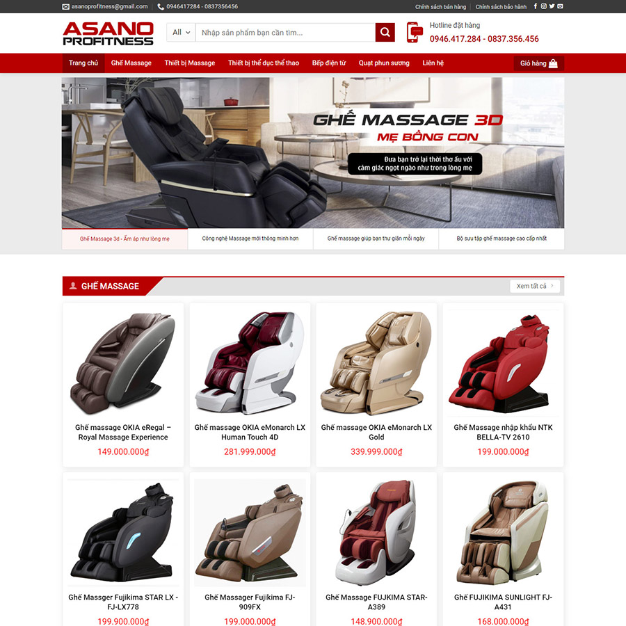 Mẫu website ghế massage — Source Code WordPress 49.000₫