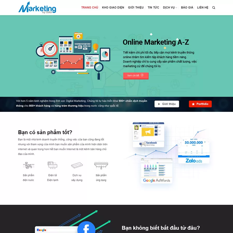 Mẫu website marketing thiết kế web — Source Code WordPress 49.000₫