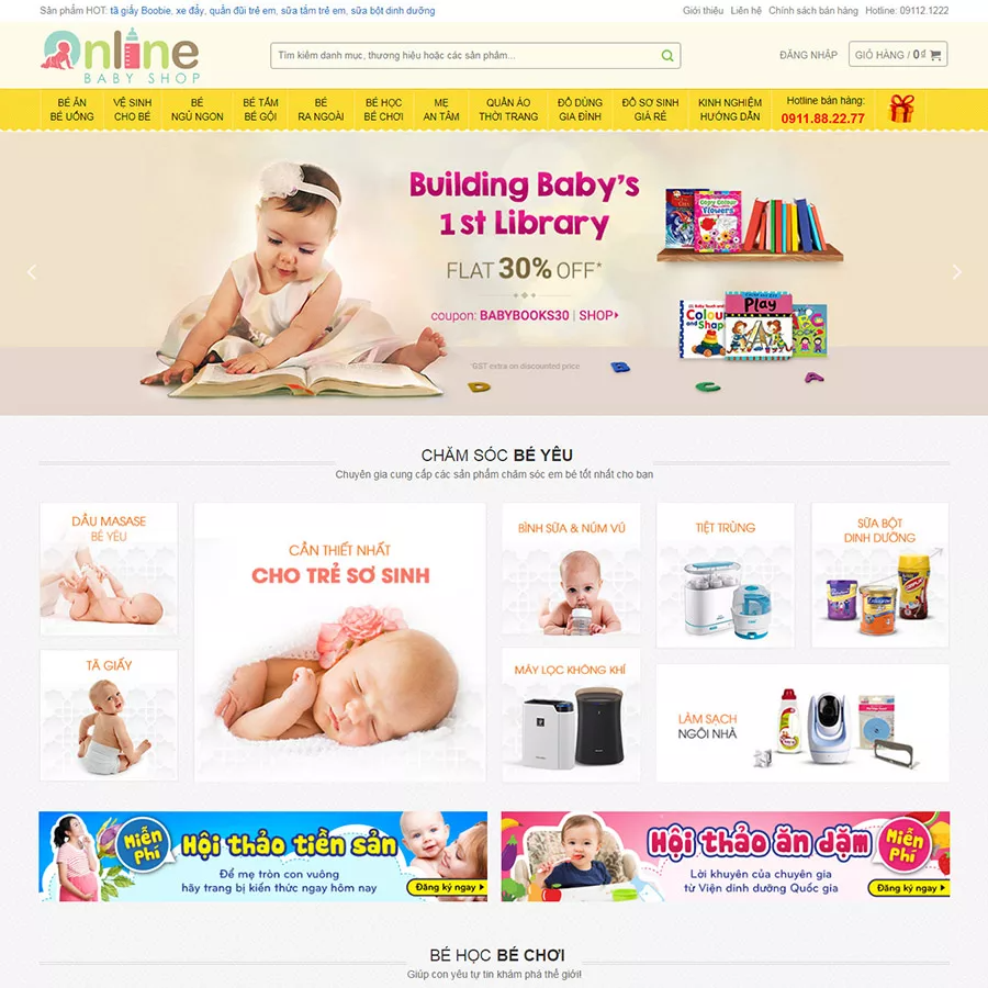 Mẫu website mẹ và bé — Source Code WordPress 49.000₫