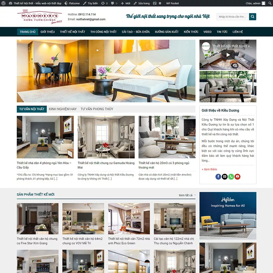 Mẫu website nội thất mẫu 3 — Source Code WordPress 49.000₫