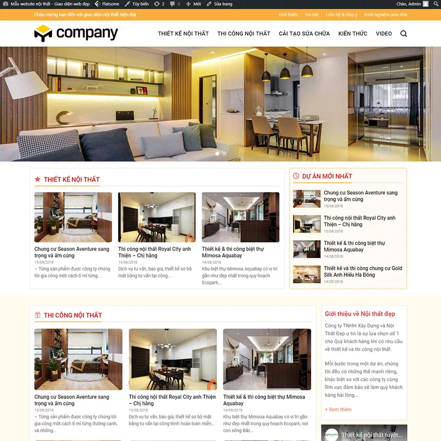 Mẫu website nội thất mẫu 6 — Source Code WordPress 49.000₫