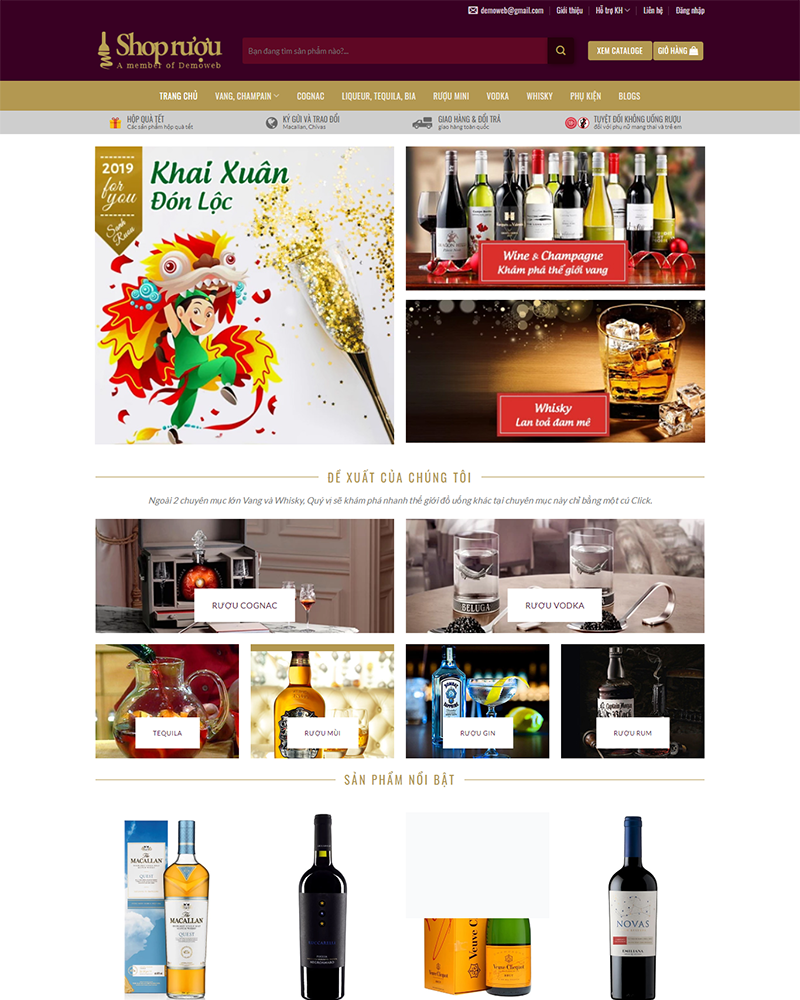 Mẫu website shop rượu — Source Code WordPress 49.000₫