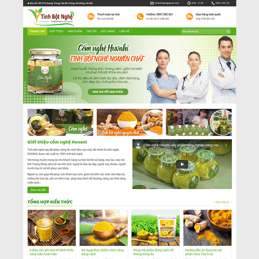 Mẫu website tinh bột nghệ — Source Code WordPress 49.000₫