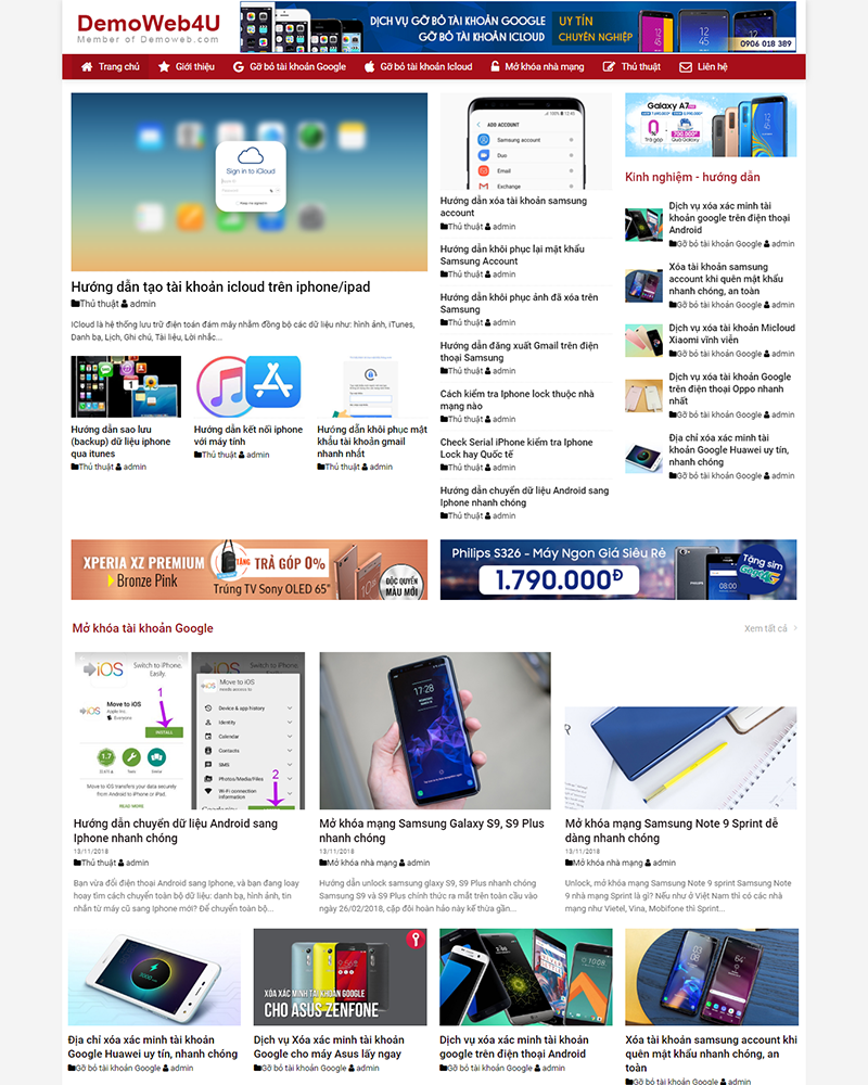 Mẫu website tin tức mẫu 4 — Source Code WordPress 49.000₫