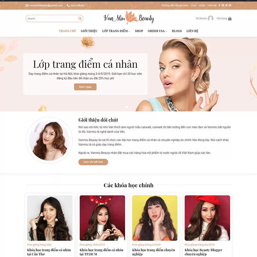 Mẫu website trang điểm — Source Code WordPress 49.000₫
