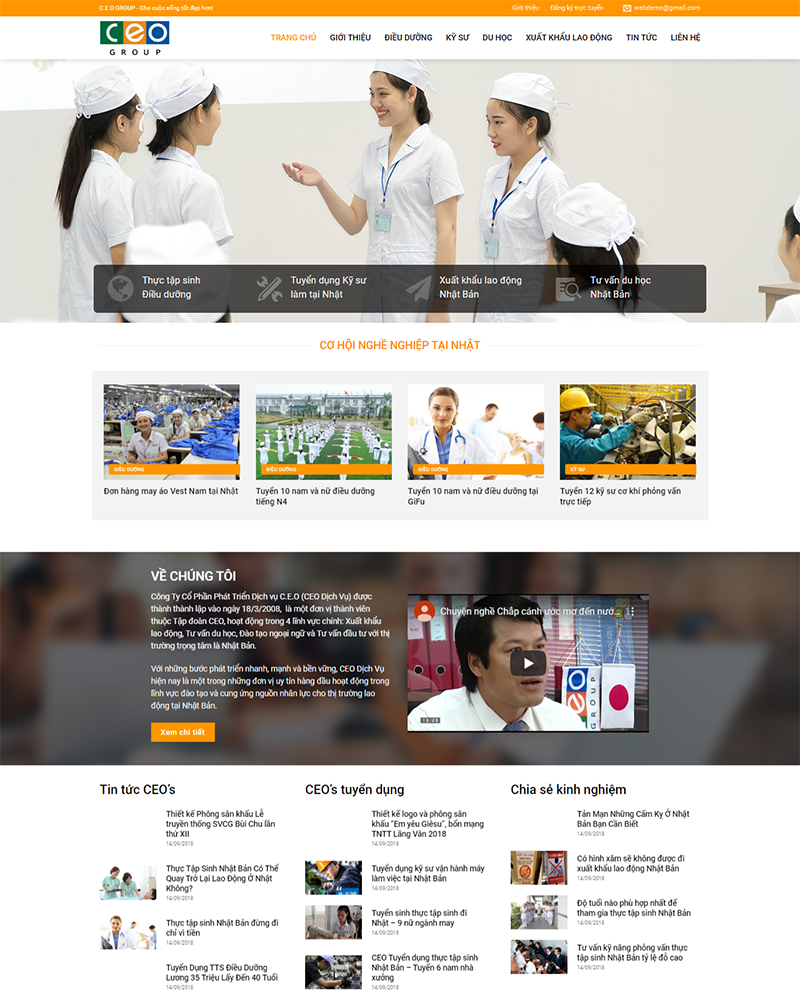 Mẫu website xuất khẩu lao động — Source Code WordPress 49.000₫